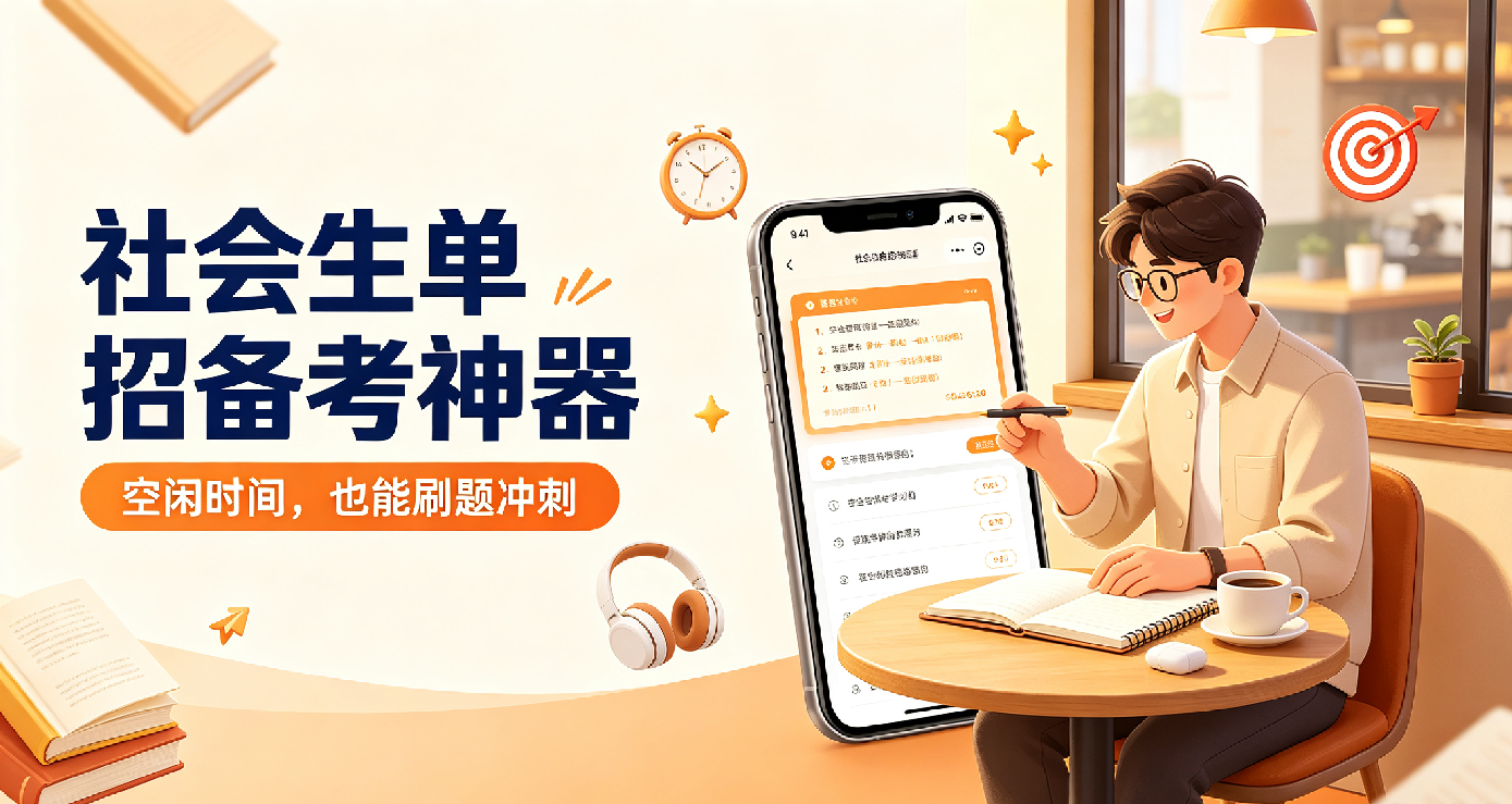 社会生单招备考神器，空闲时间，也能刷题冲刺